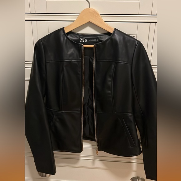 ZARA Vegan Leather Jacket - Picture 1 of 2